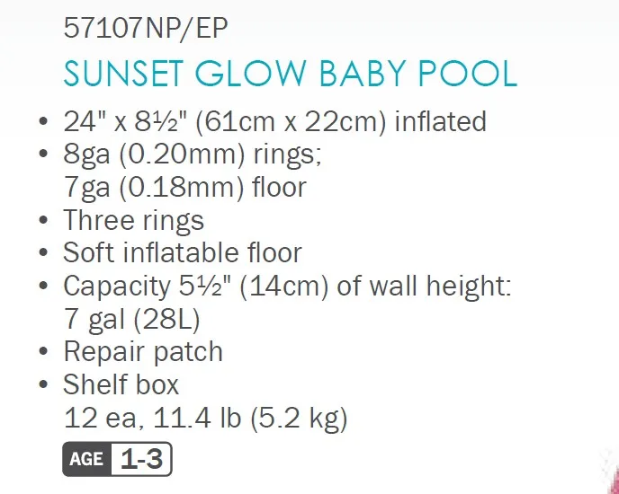 Pataugette Gonflable Intex Sunset Glow - 61 X H 21 Cm - Jeux de plage Pataugette Gonflable Intex Sunset Glow - 61 X H 21 Cm - Jeux de plage