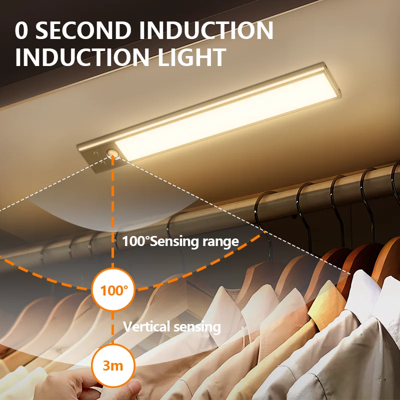 PIR Motion Sensor Wardrobe Light LED Cabinet Lights Kitchen Supermarket Showcase LED Closet Light