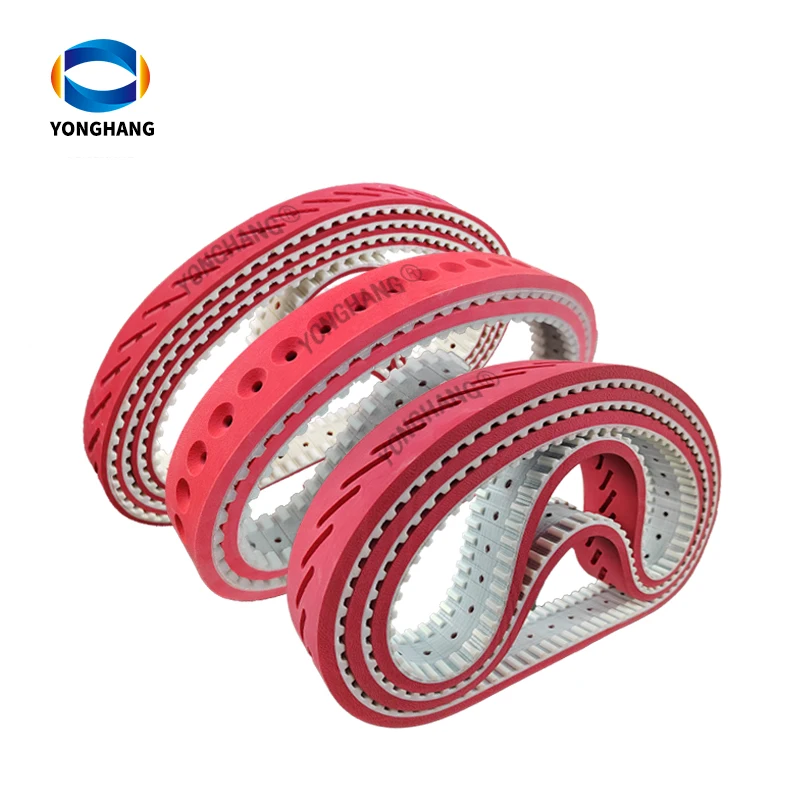 Vertical Form Fill Seal Packing Machine Various Hole Types  Rubber Coating Vacuum Pull Belts Transport Vffs Timing Belts