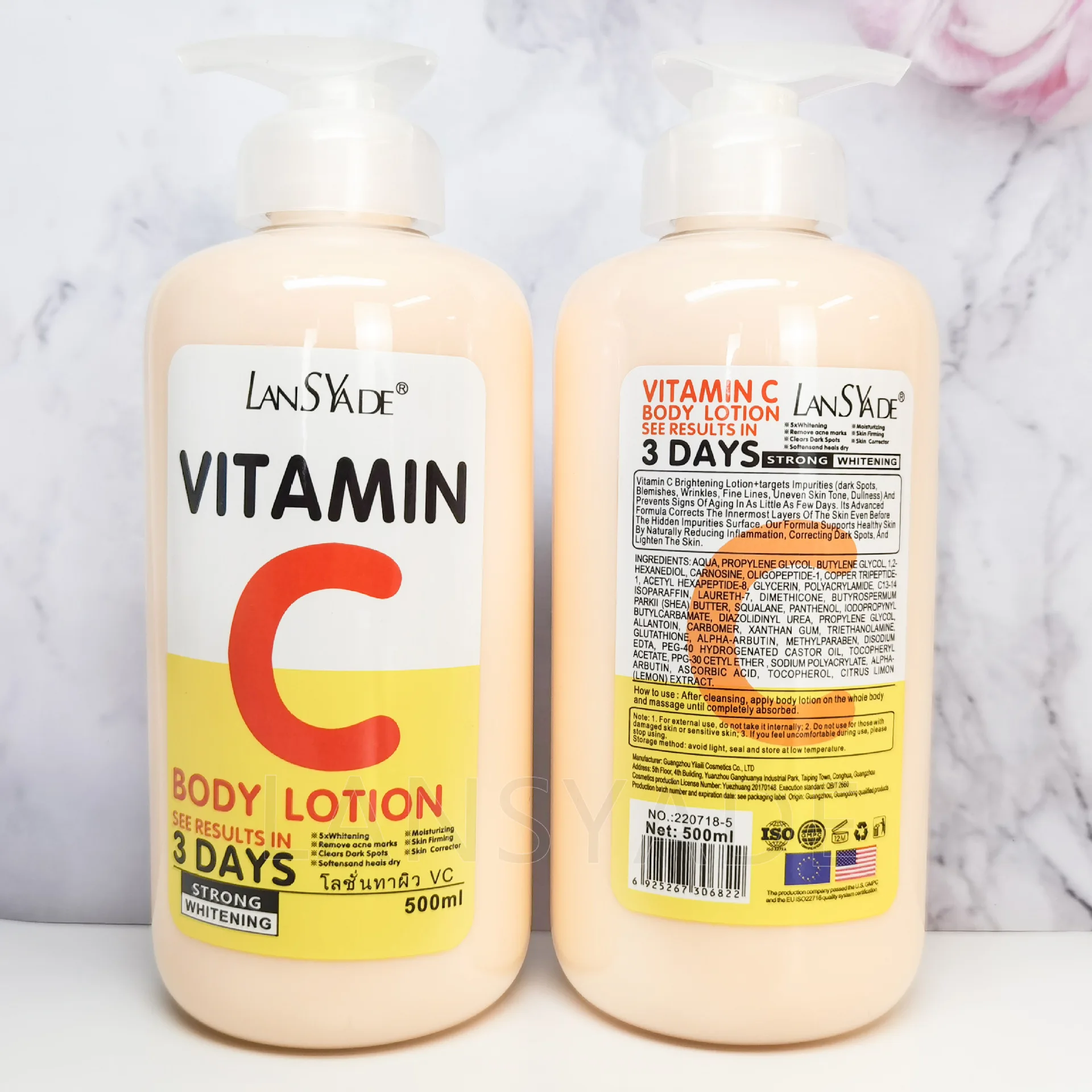 Quick Brightening Vitamin C Body Lotion Aha Hydrating Nourishing Anti