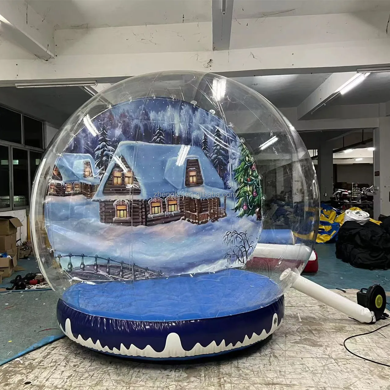 Wholesale 3m Christmas Background Wall Snow Globe Giant Inflatable Snow