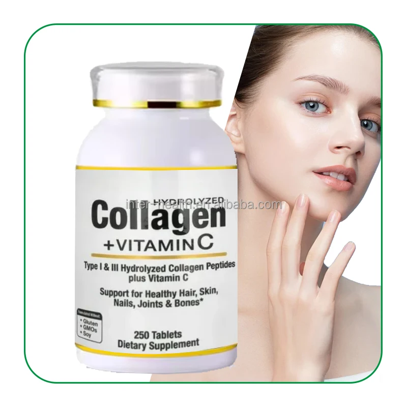 Ausreson OEM Super Marine Collagen and Vitamin c Tablet Supplements Skin Whitening Pill Vitamin c Collagen Tablets for Skin