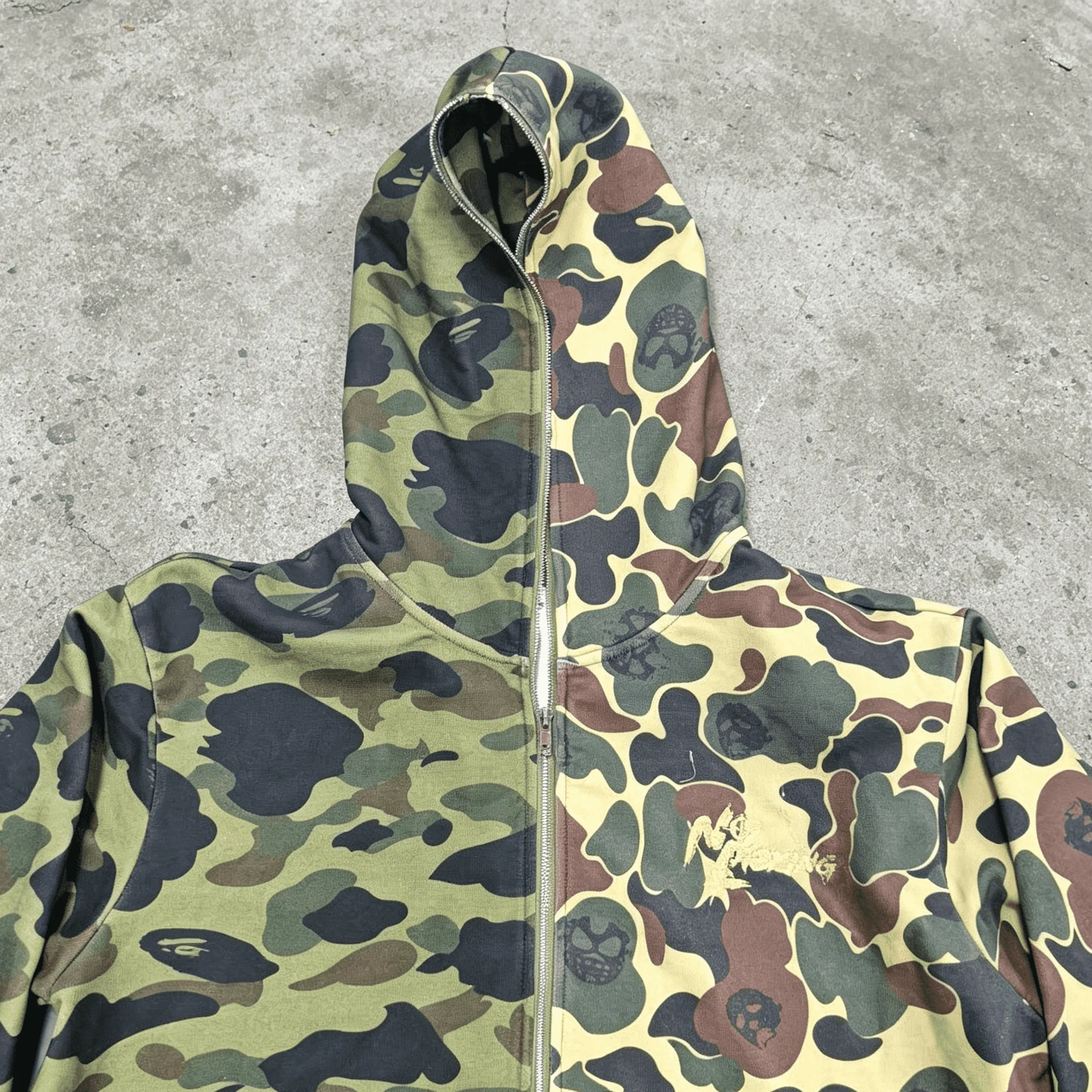 Custom Mens Duck Camo Zip Hoodie Vintage Embroidered Streetwear Oversized Cropped Jacket Fashion Trend gallery 3