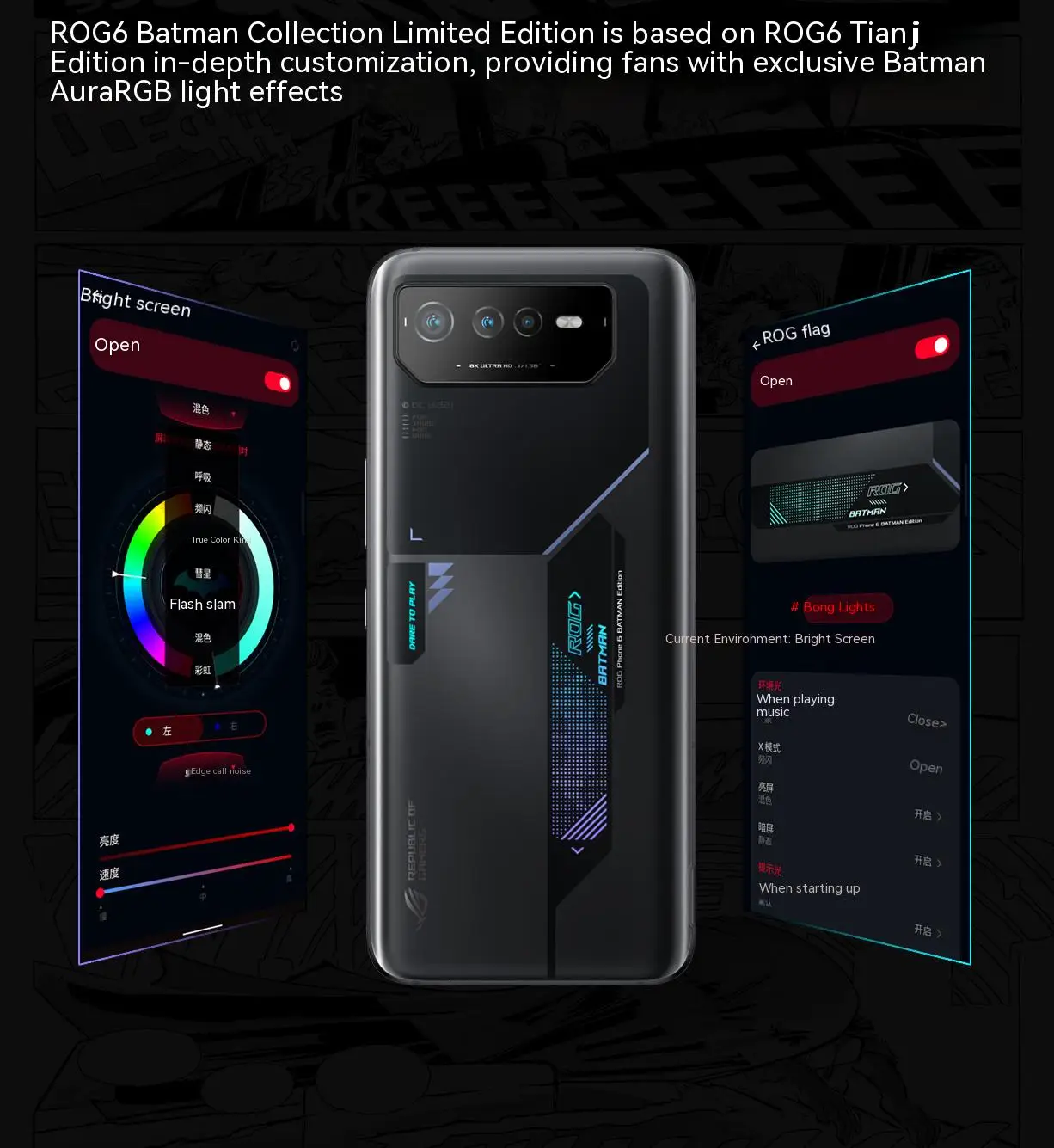 New Global Rom ROG Phone 6 batman 5G Gaming Phone 12+256GB Snapdragon 8+ Gen 165Hz refresh rate 65W Fast Charging ROG6 6000mA