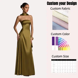 Summer Women's Skirt Custom Satin Low Cut Sexy Split Suspender Maxi Party Fashion Elegance Dresses