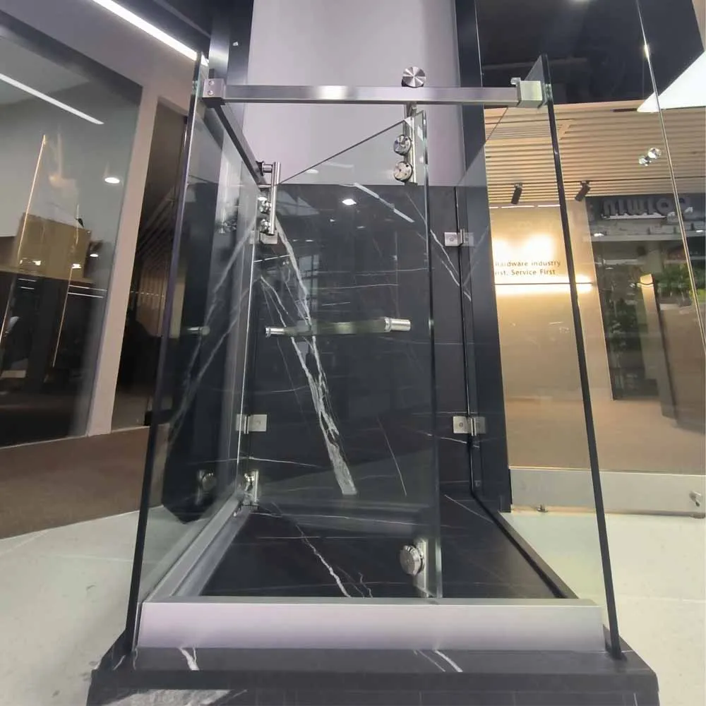 Corner Box Sliding Shower Room Enclosure  Kits Complete With L Shape Hardware with Room Saving and Easy Installation