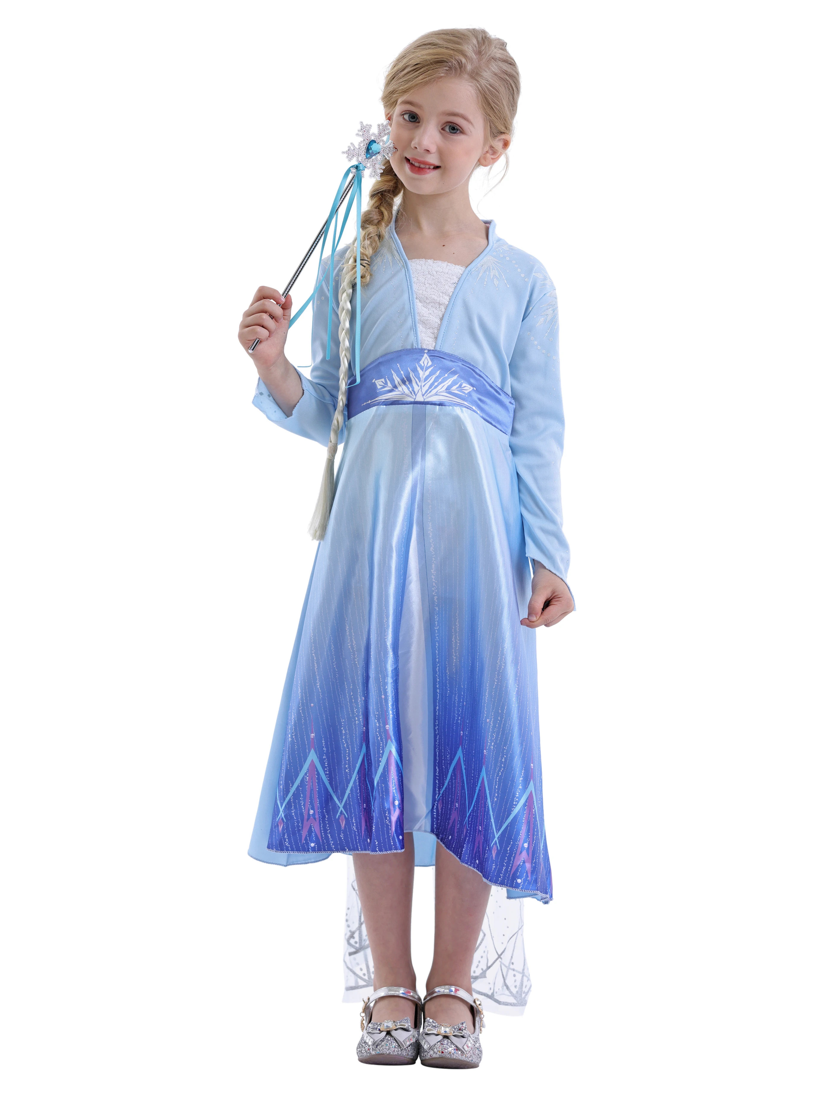 Les Filles Reine 2 Elsa princesse robes cosplay costume carnaval fête 
