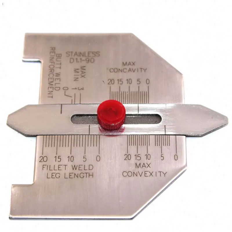 TEBAK 0-20mm Stainless Steel Welding Pressure Gauge Butt and Fillet Welds Calibration Upper Angle Filling Gauge Welding Gauge