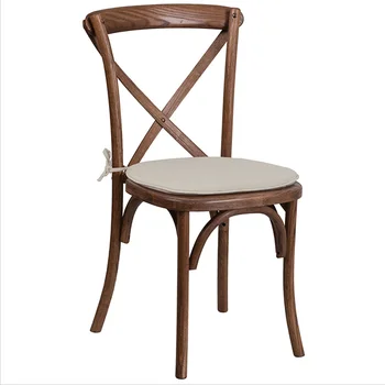 Wholesale Cross Back Hotel Chair Wooden Wedding Crossback Chairs Rentals for Events Party Banquet