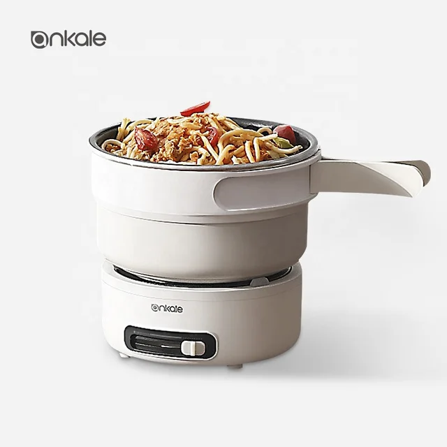 Popular Portable White Electric Cooking Pot 2L Portable Mini Slow Cooker Cookware Nonstick  Electric Skillet