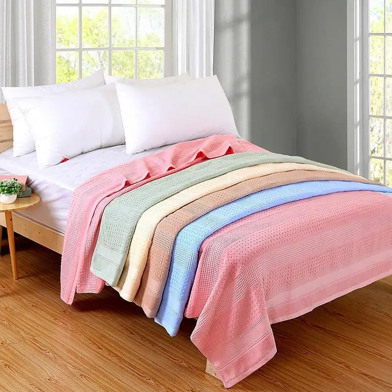 Orange Navy Blue Jacquard Old Memory King Size Cotton Towel Blankets