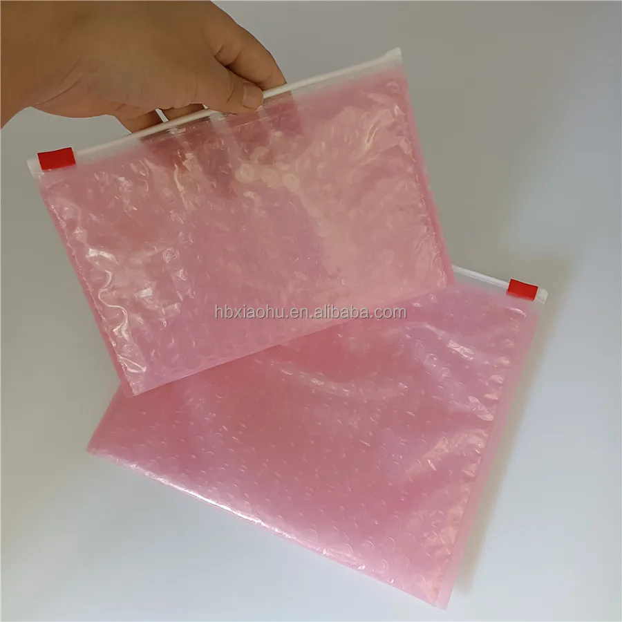 Free Sample Small Size Recycle Zipper Bubble Pouch for Beauty Products