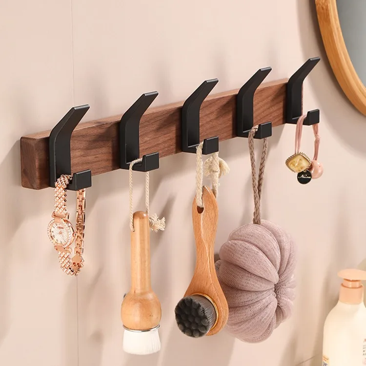 Factory Supply Restaurant Wall-Mounted Coat Hanger Wooden Door Clothes Rack at the Entrance factory