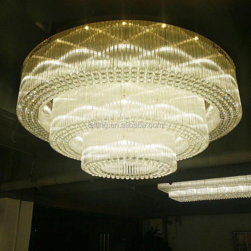 Top Quality Custom Large Project Restaurant Hotel Big Luxury Banquet Hall Ceiling Crystal Chandelier Light