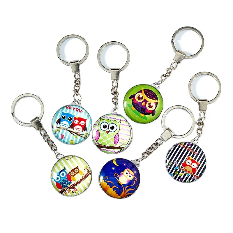 Wholesale K9 2 sides custom photo crystal keychain for souvenir gift