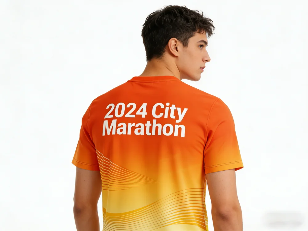 High Performance Knitted Dry Fit Race Shirts 5K 10K Marathon Custom Logo Quick Dry Running T-shirts Sports Wear