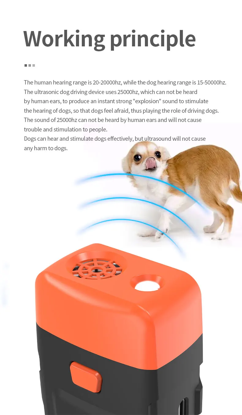 New Rechargeable 1200mah Waterproof Ultrasonic Bark Control Device for Dogs and Cats Outdoor Dog Repeller with Sonic Technology details