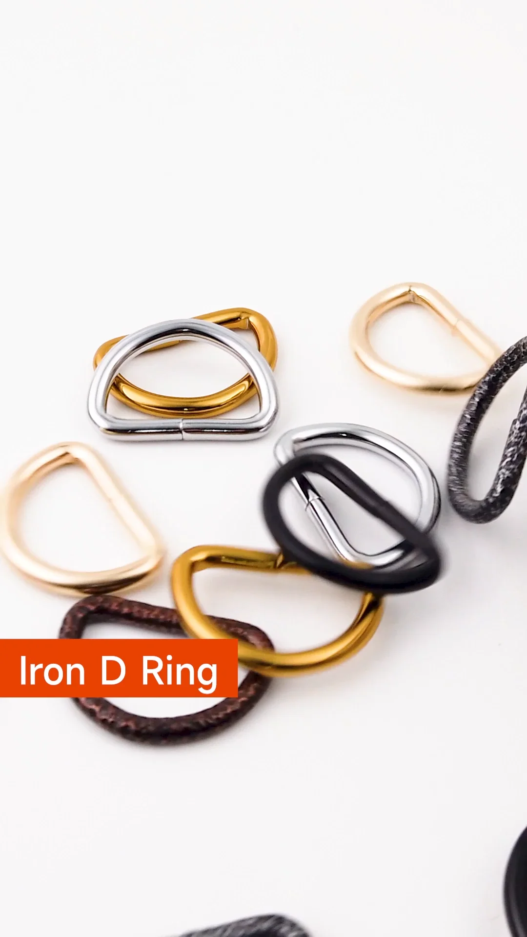 Luxury Tea Gold Plated D Ring 1 Inch 3.8mm Thickness Iron D Ring Pet