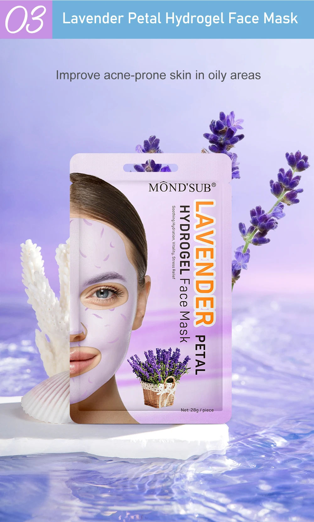 Mond'sub Oem Lavender Petal Moisturizing Functional Facial Mask