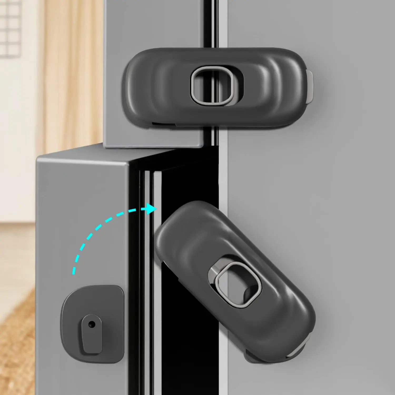 Plastic Child Safety Cabinet Refrigerator Lock for Door Oven & Drawer in Kitchen-Baby Refrigerator Safety Lock