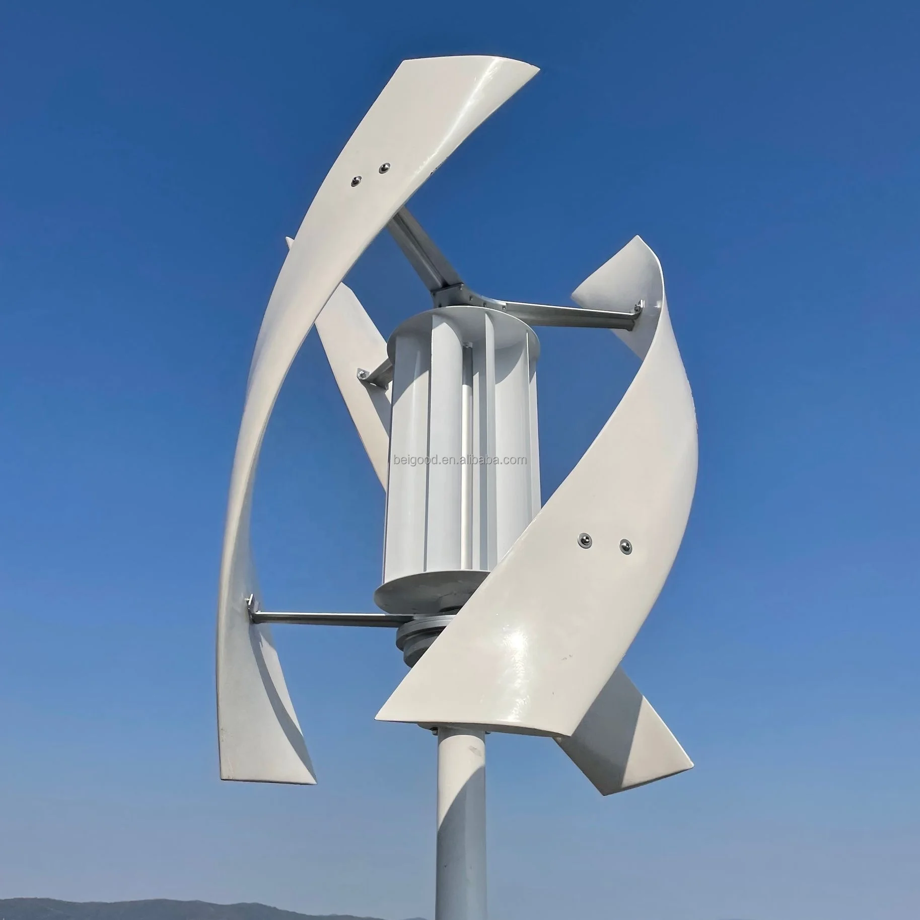 3kw 12v 48v离网可再生能源系统立式风能涡轮发电机