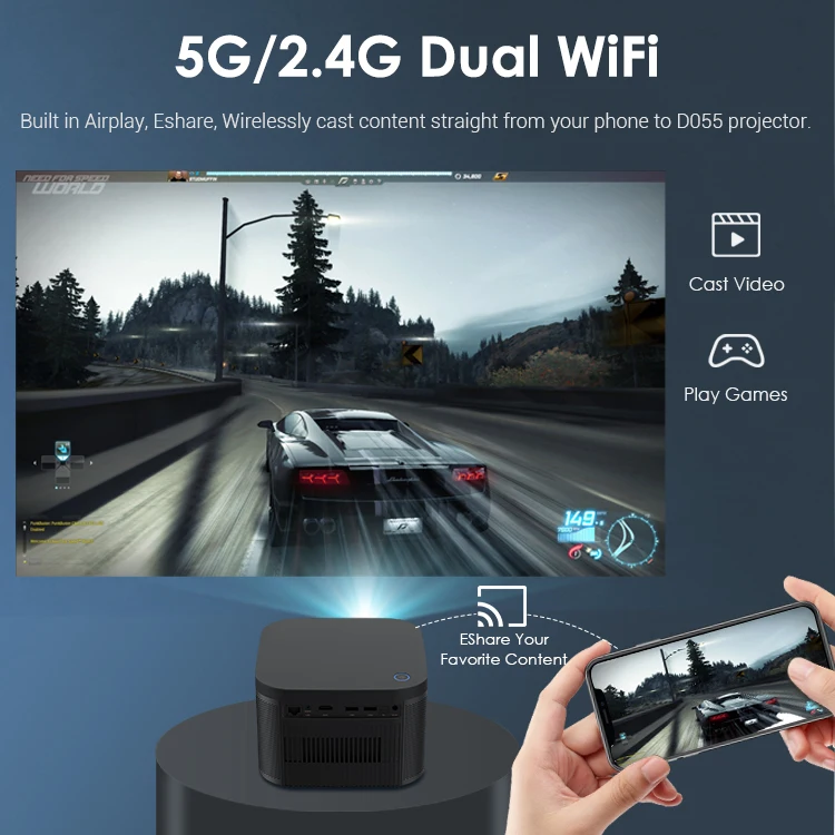 New DLP LED Beamer Projector Video Home Theater Projecteur BT Proyectores HD Smart 4k Android