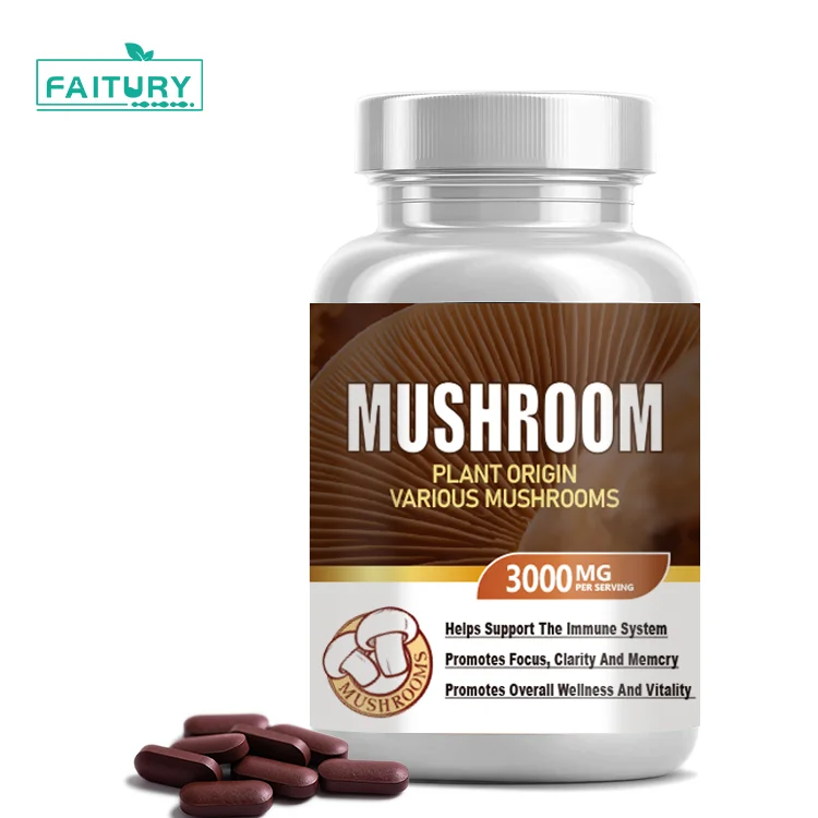 Private Label 10 In 1 Mushroom Extract Capsules 500mg 120caps Bottle