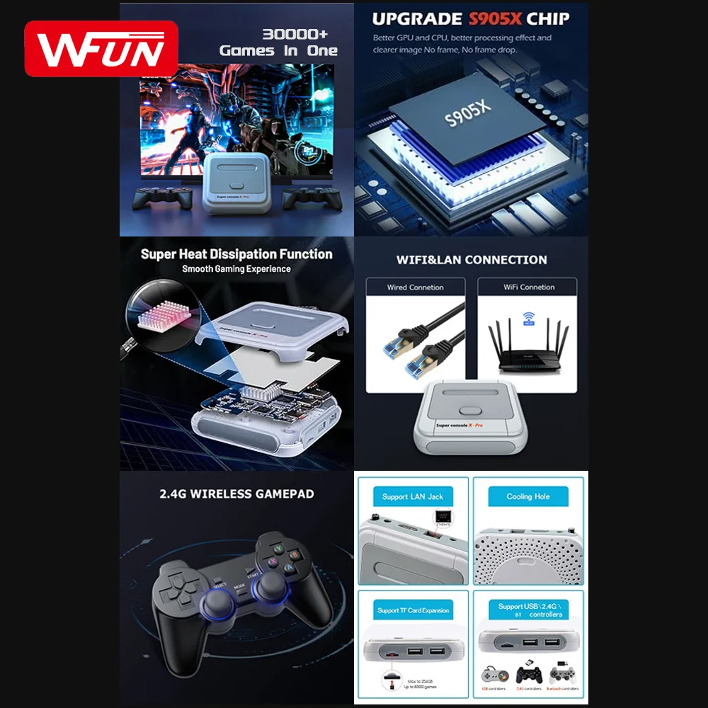 Super Console X Pro Retro Game Console - 30,000+ Built-in Games