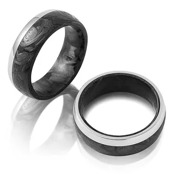 Deluxe 6.9mm Carbon Fiber Ring Fashion Jewelry for Style-Conscious Individuals Crescent