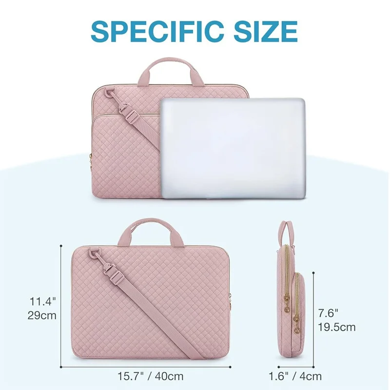 product laptop sleeve bag computer carrying case for 156 pink business notebook cover with handle and shoulder strap-34