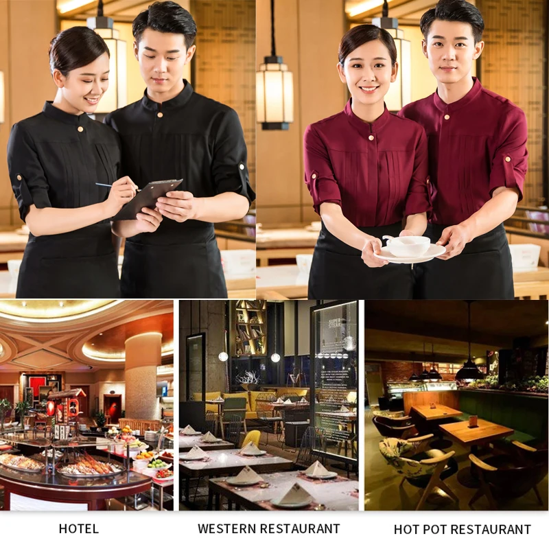 Factory Price Custom Design Hotel Reception Restaurant Waitress Uniform Dresses