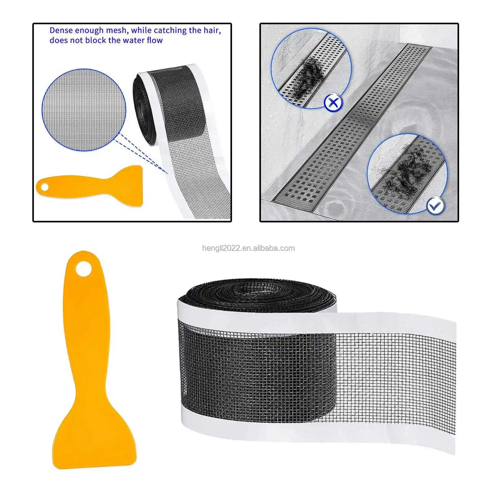 Shower Drain Catcher 40inch Sink Strainer Stickers Floor Drain Cover Drain Filter for Bathroom Sink Bathtub Laundry Washbasin