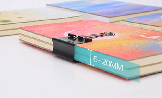 Маленький минимальный заказ, высококачественный черный никелевый металлический зажим для бумаги разных размеров, зажим для документов