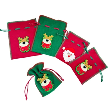New Christmas Gift Christmas Eve Hand in Apple Bag Cartoon Pattern Can Be Customized