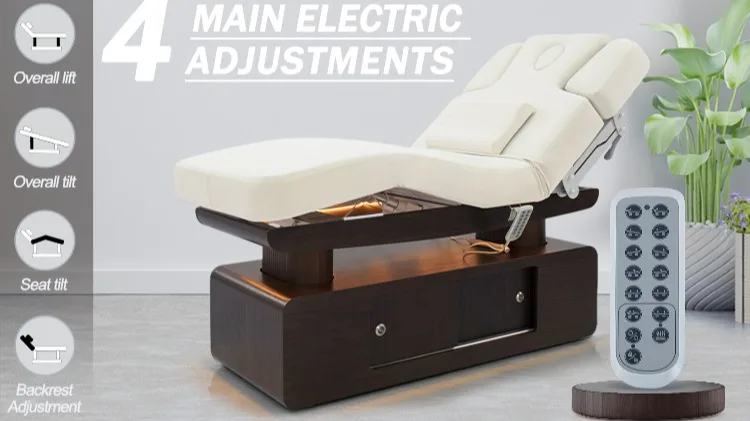 Curved Lash Extension Bed Electric Massage Table De Massage Spa Beauty ...