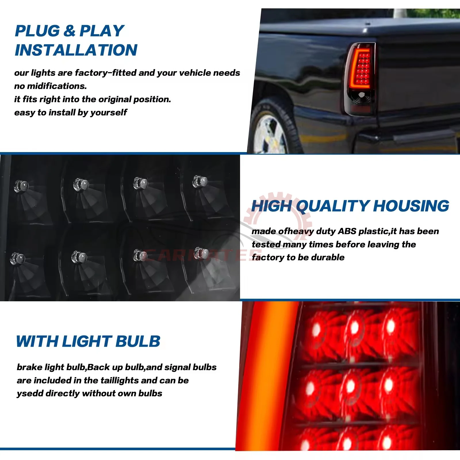 Taillight For 2003-2006 Chevrolet Chevy Silverado Led Tube Tail Brake ...