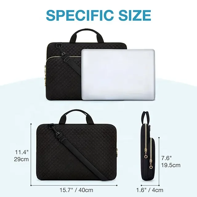 product laptop sleeve bag computer carrying case for 156 pink business notebook cover with handle and shoulder strap-35