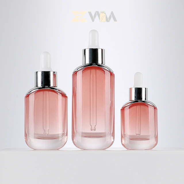 Ellipse-Glow 15ml 30ml Custom Color Clear Glass Bottle + Spray Coating for Rose Geranium Perfume Oil