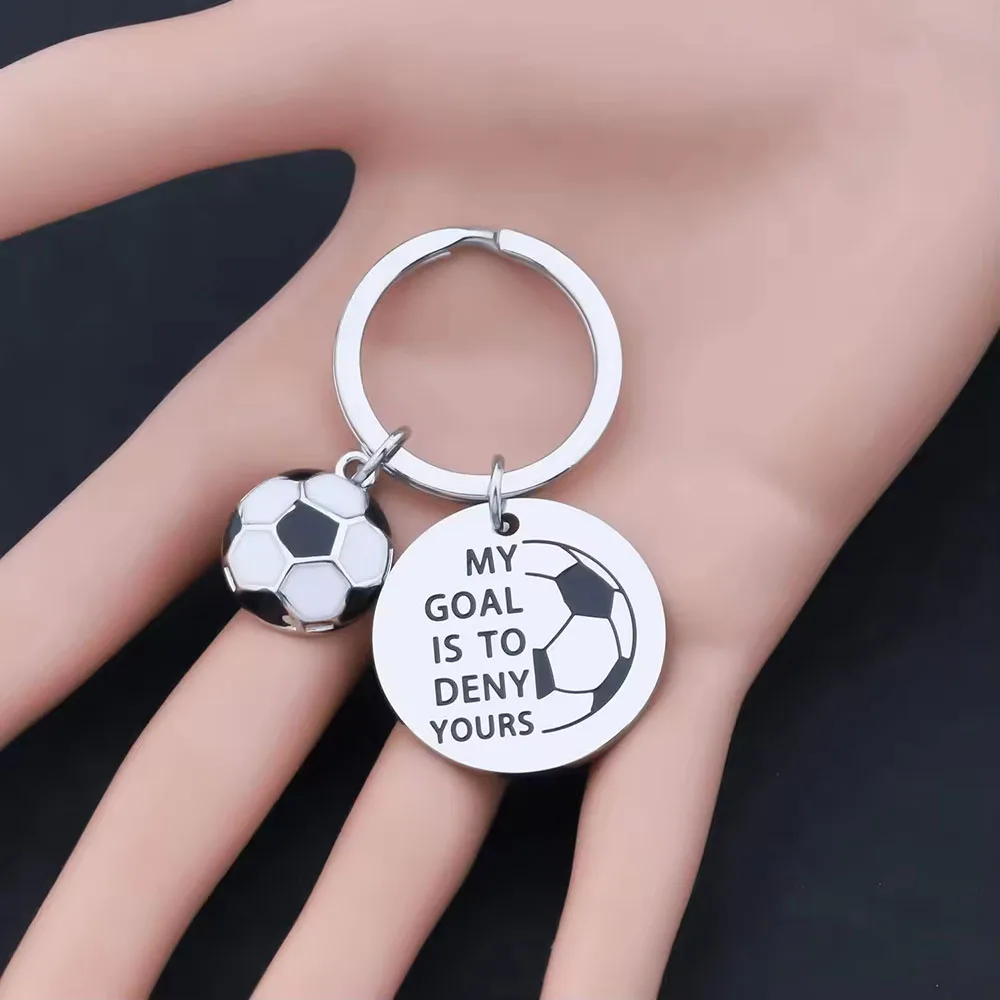 2026 FootballWorld Cartoon Stainless Steel Football Carabiner Keychain Waterproof Fashion Promotion Gift for Backpack Car