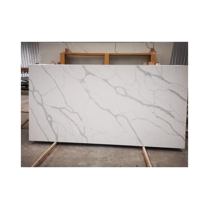 White Quartz Slab Countertop Snow White Calacatta Quartz - Main Image