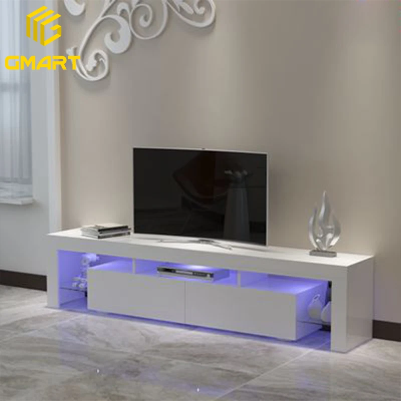Gmart Modern Simple Home Furniture Retractable Sides Media Consoles Wooden Modern Wall Unit Tv Console Cabinet With Fireplace