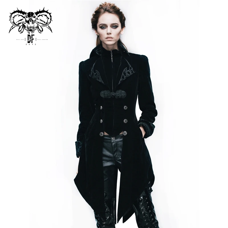 Ct001デビルファッションゴシック宮殿柄刺繍カラーブラックレイドベルベティーンダブテールコート Buy Gothic Tuxedos Velvet Embroidered Tuxedo Women Dovetail Coat Product On Alibaba Com