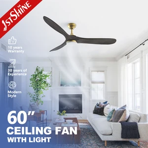 1stshine LED Ceiling Fan Office Quiet Pure Copper Motor Indoor Wood Blades Ceiling Fan