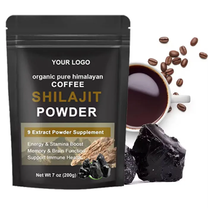 OEM Private Label Shilajit Coffee Powder Energy Drink Organic Himalayan Shilajit Extract Powder Pure Natural Shilajit Coffee