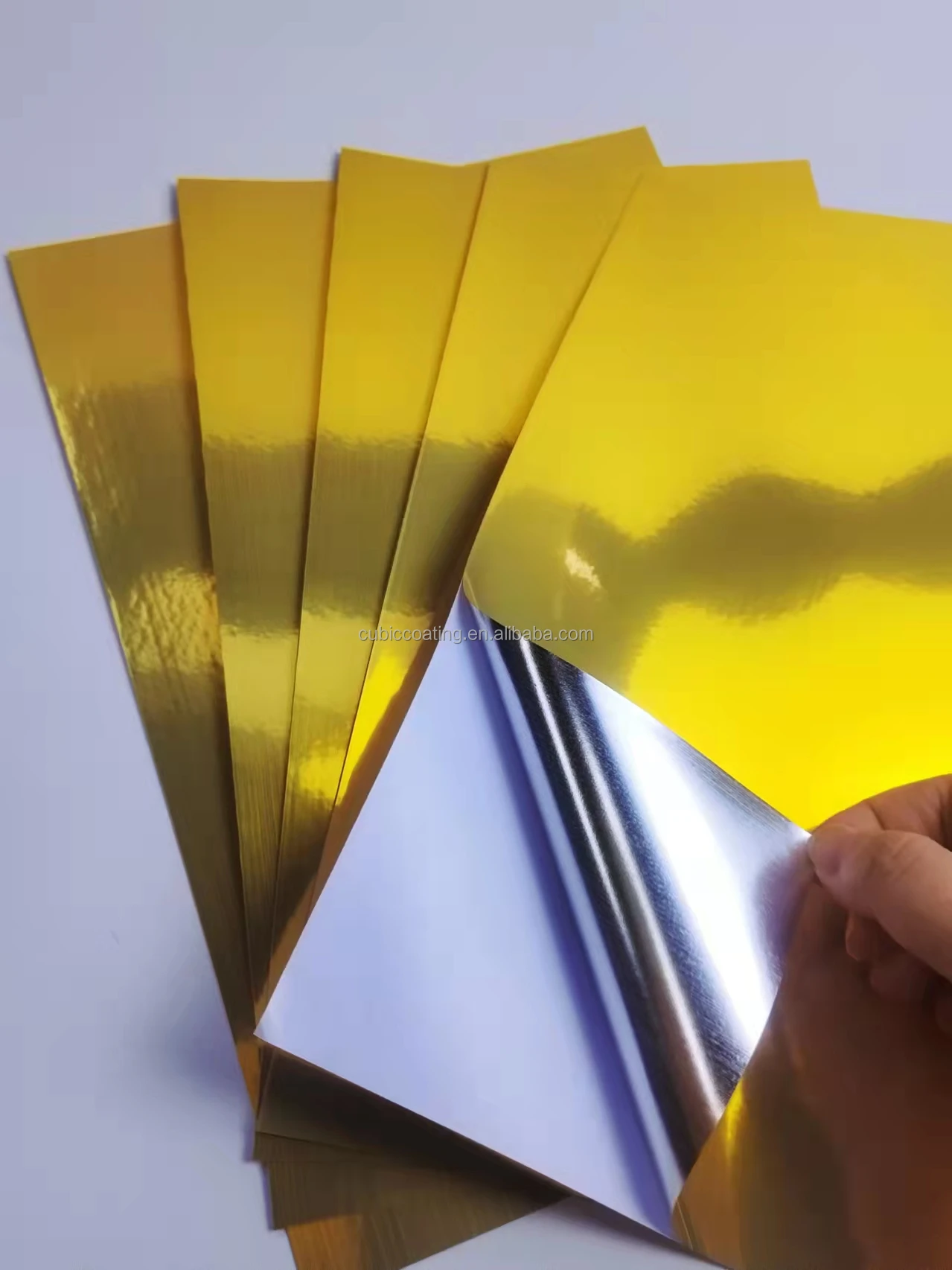 Argent Soie Métallique Brillant Jet D'Encre Adhésif Autocollant Film 5 A4 Draps