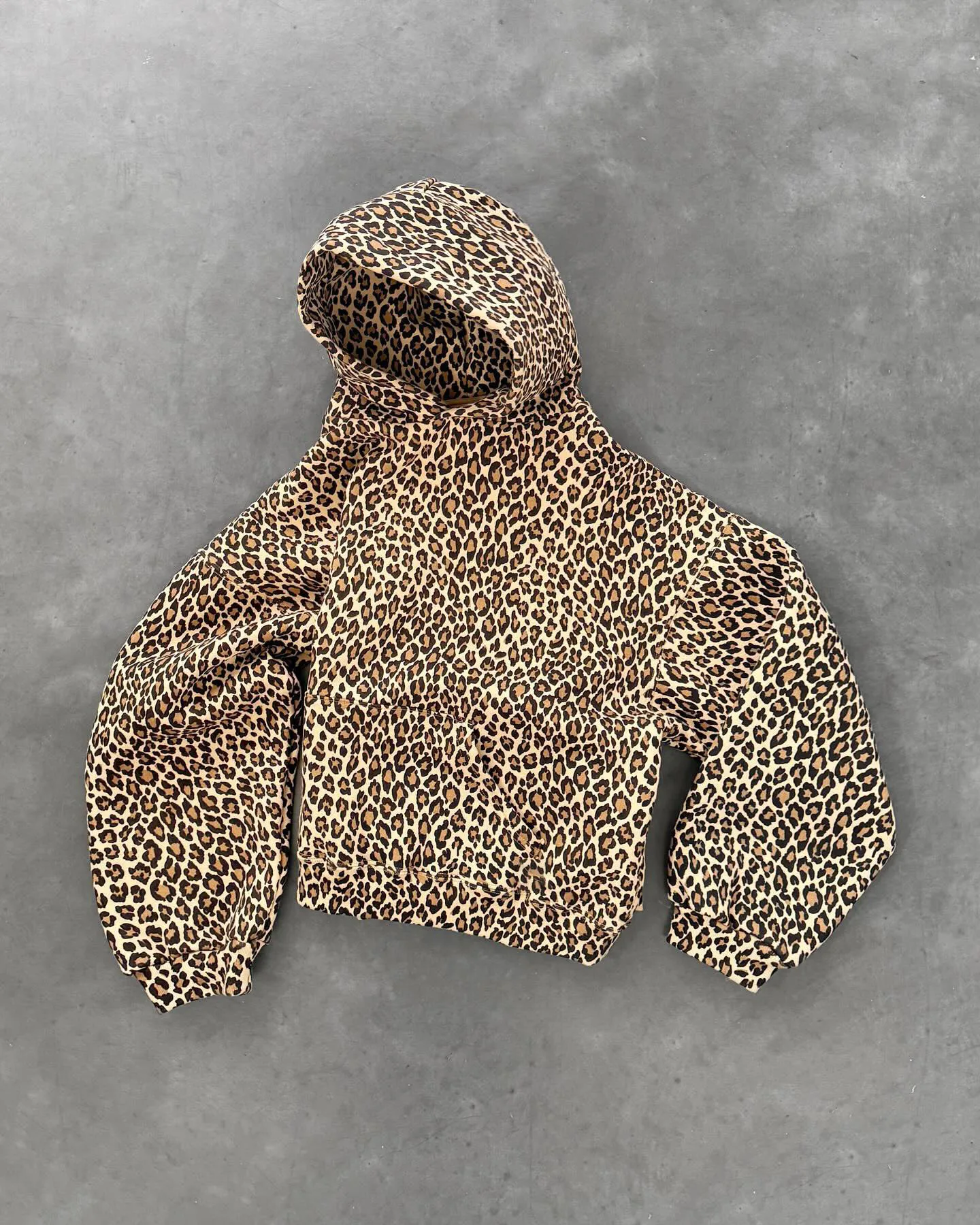 Salati Y2K Wholesale 400GSM Cotton Heavy Weight Baggy All Over Printed Leopard Pullover Unisex Oversized Sweatshirt Hoodies Men gallery 7