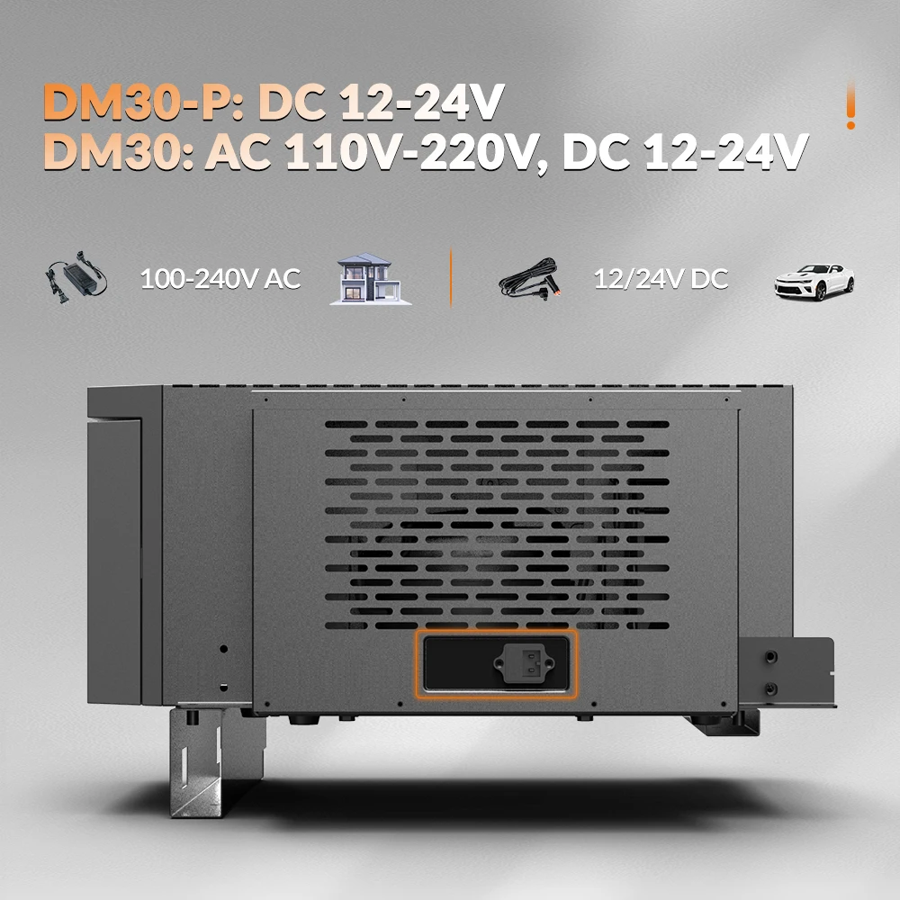 Alpicool DM30 Small Capacity Steel Freezer AC DC Compressor Cooler Box Sturdy Truck Van RV Fridge Portable Car Refrigerator