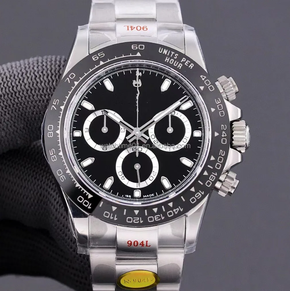 latest 12.3mm thickness ceramic bezel models 4130 movement noob watch panda full functions