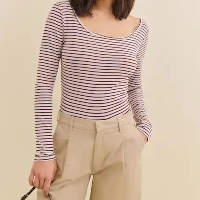 Premium Striped Long Sleeve Top Stylish Design Eco-Friendly High Quality Fabric Anti-Pilling Feature for Casual & Daily Looks