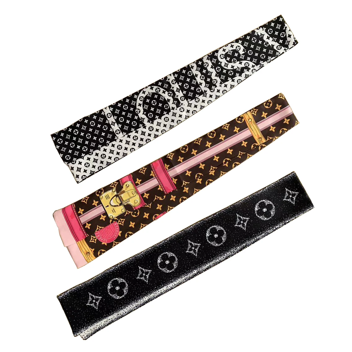 Длинный узкий Модный Шелковый шарф, весенний и осенний темпераментный тонкий квадратный шарф, плавающий шарф